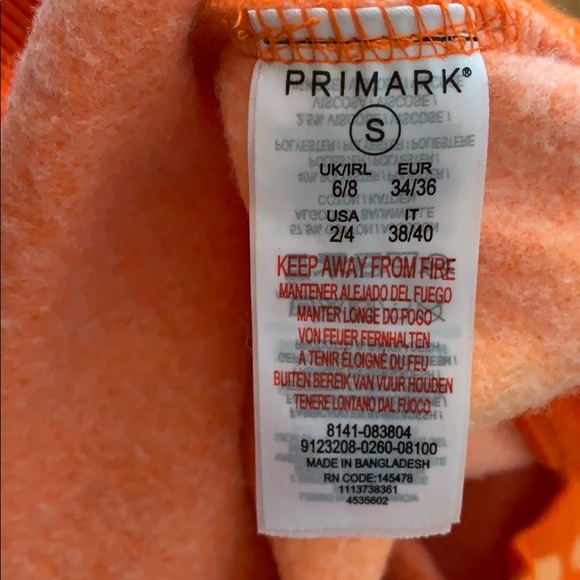 Primark orange hand dyed sweatshirt size small - Picture 5 of 5